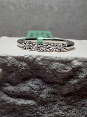 S8 0.10ctw Diamond Half Eternity Band 925 Sterling Silver Lab Created